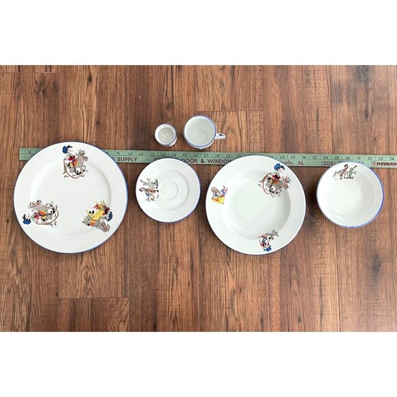 Vintage 1960s Gural Porselen Dishes Western Charro Turkish Rodeo Cowboy Ranch - Picture 4 of 16